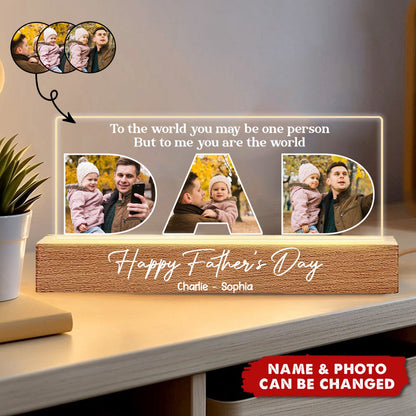 Personalized Dad Photo Night Light personalization view for Dad