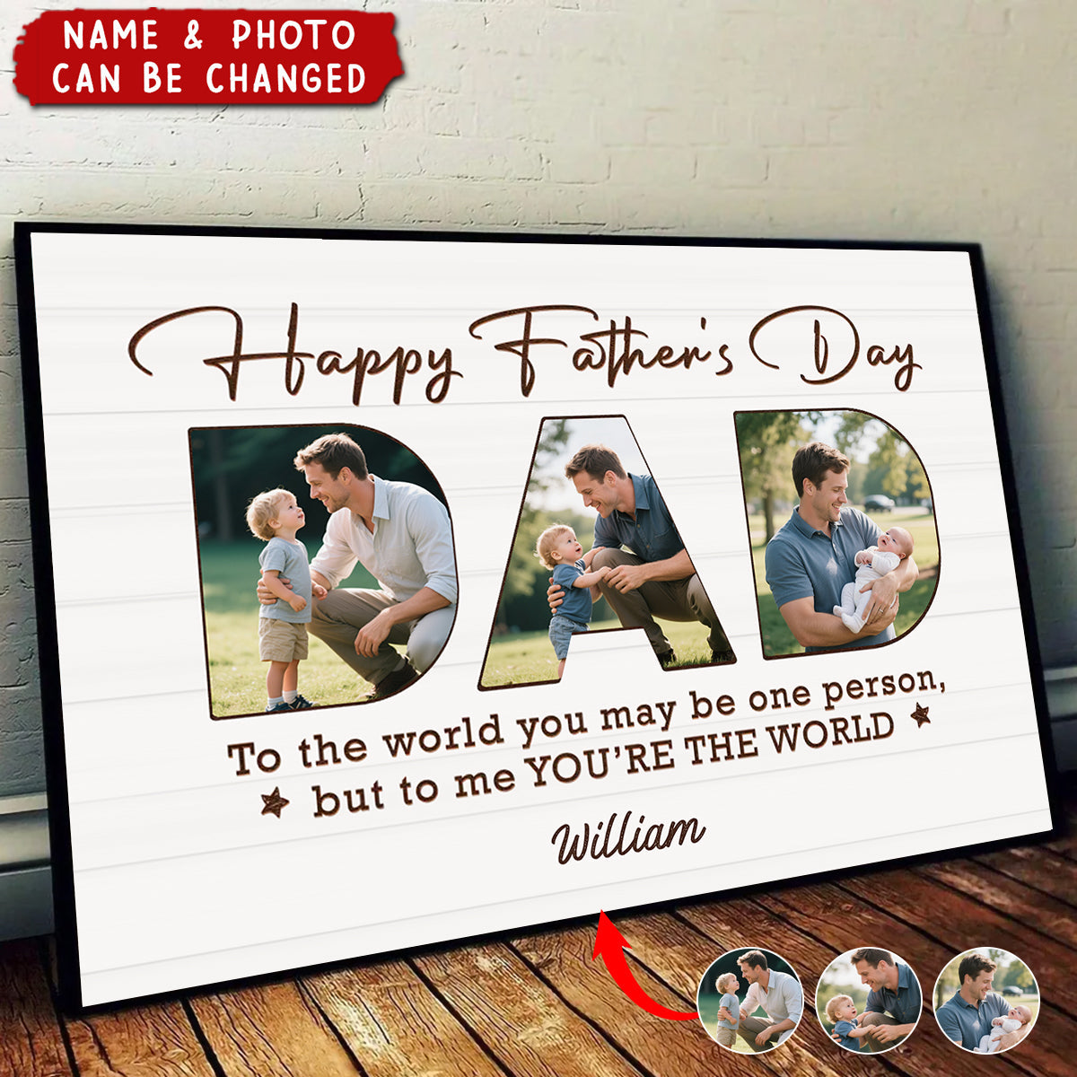 Personalized "DAD" Letter Photo Collage Wall Art – Heartfelt Father's Day Gift
