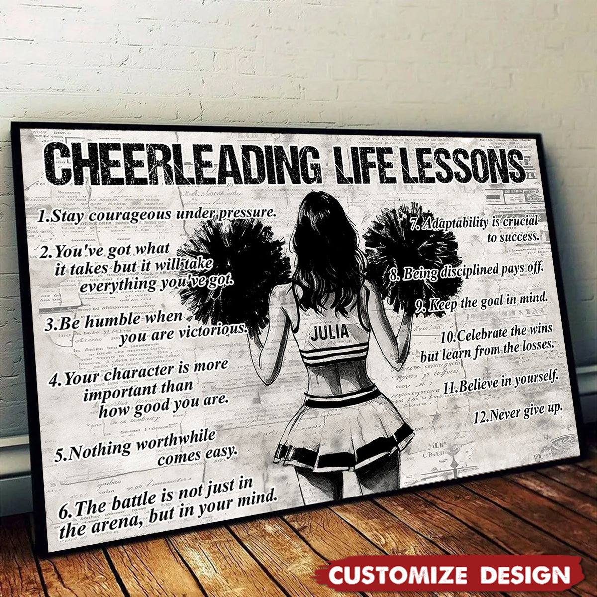 Personalized Cheerleading Girl Poster / Canvas - Gift For Cheerleading Lovers