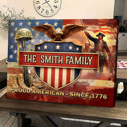 Personalized Family Name Canvas / Poster - Proud American Wall Art