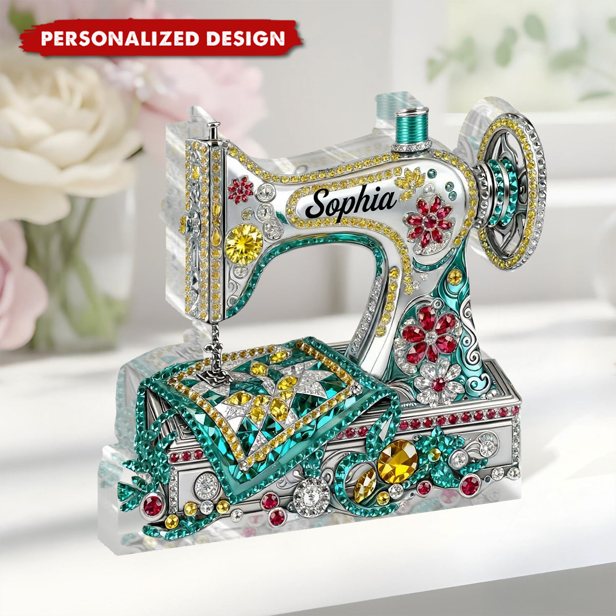 Personalized Shaped Acrylic Plaque - Sewing Gift for Mom, Grandma & Daughter