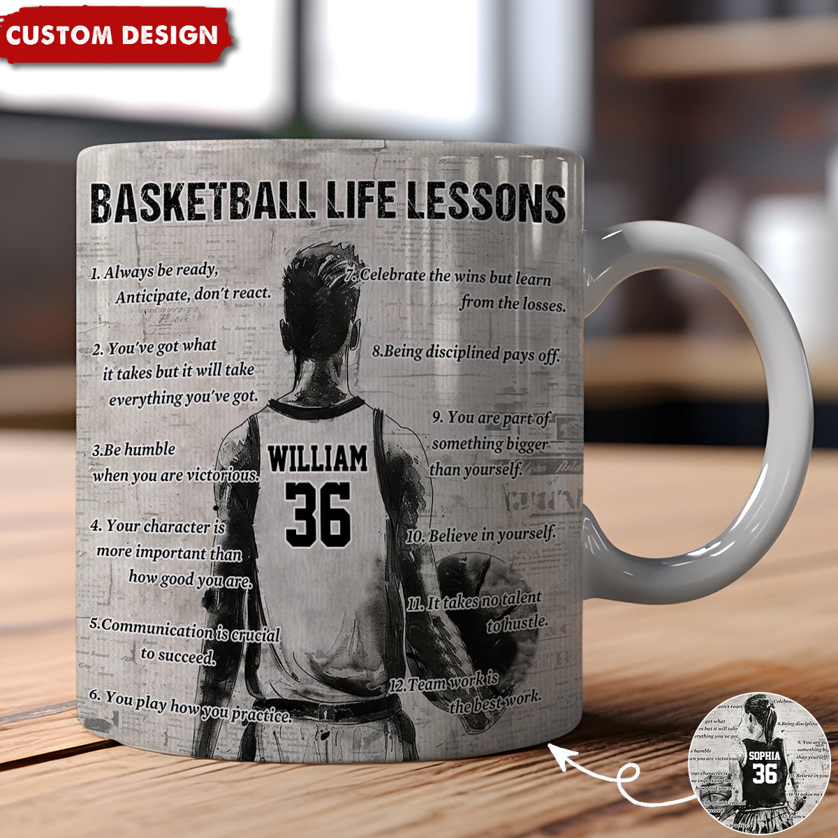 Personalized Basketball Life Lessons Mug - Gift For Basketball Lovers