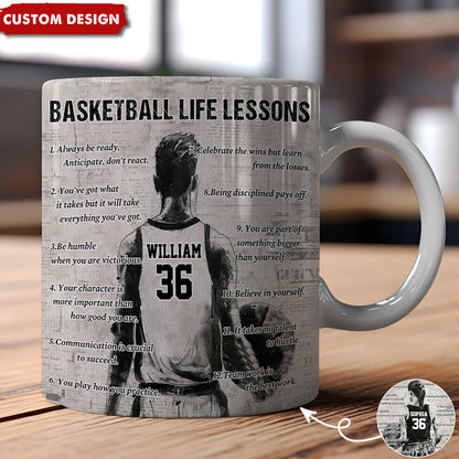 Personalized Basketball Life Lessons Mug - Gift For Basketball Lovers