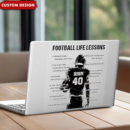 Personalized American Football Life Lessons Sticker - Gift For American Football Lovers