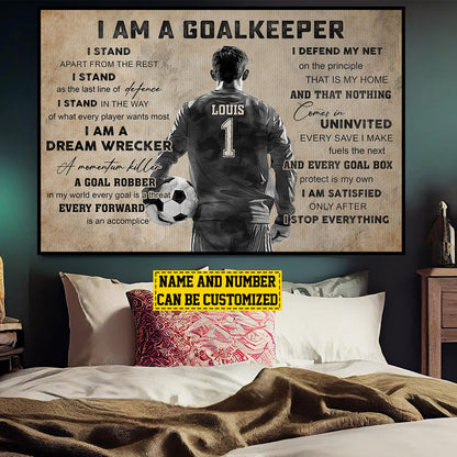Personalized Soccer Goalkeeper Poster / Canvas - Gift For Soccer Lovers