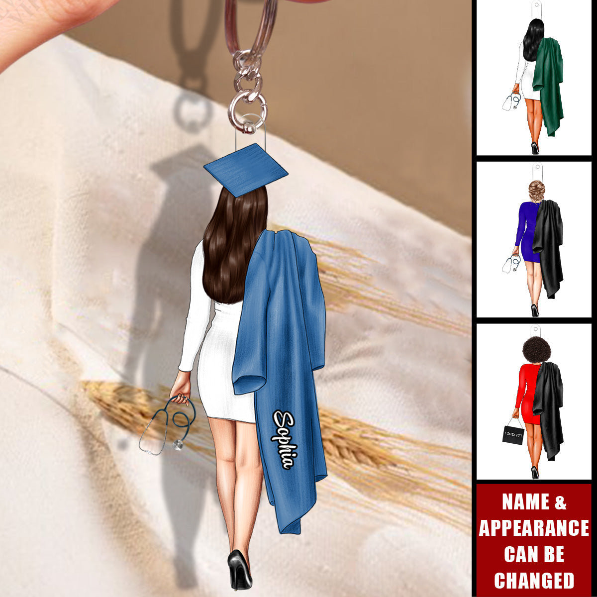 Graduation Gift for Girls - Personalized Acrylic Keychain