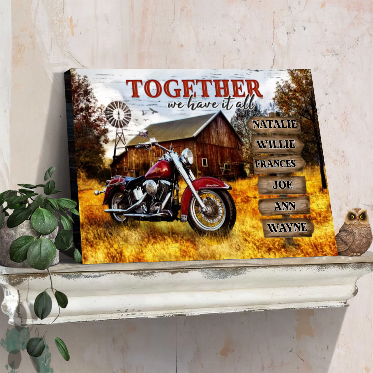 Personalized 'Together We Have It All' Rustic Family Name Canvas Art
