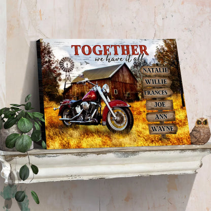 Personalized 'Together We Have It All' Rustic Family Name Canvas Art