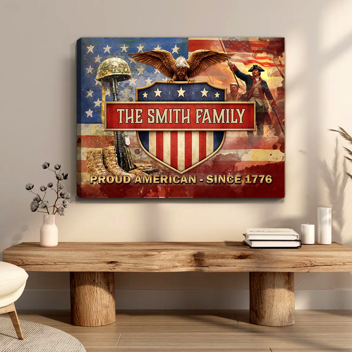Personalized Family Name Canvas / Poster - Proud American Wall Art