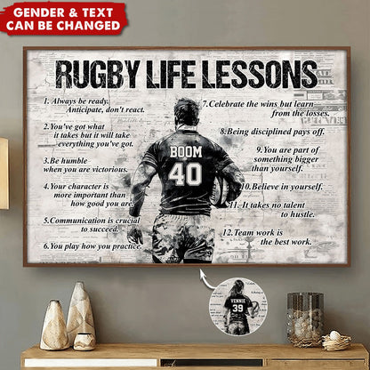 Rugby Life Lessons - Personalized Poster / Canvas