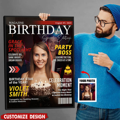 Birthday Magazine Cover - Personalized Poster / Canvas