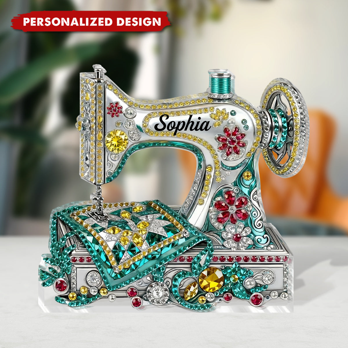 Personalized Shaped Acrylic Plaque - Sewing Gift for Mom, Grandma & Daughter