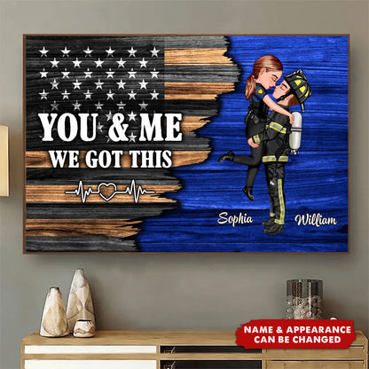 Custom 'You & Me, We Got This' Canvas Art for Hero Couples - Personalized Gift