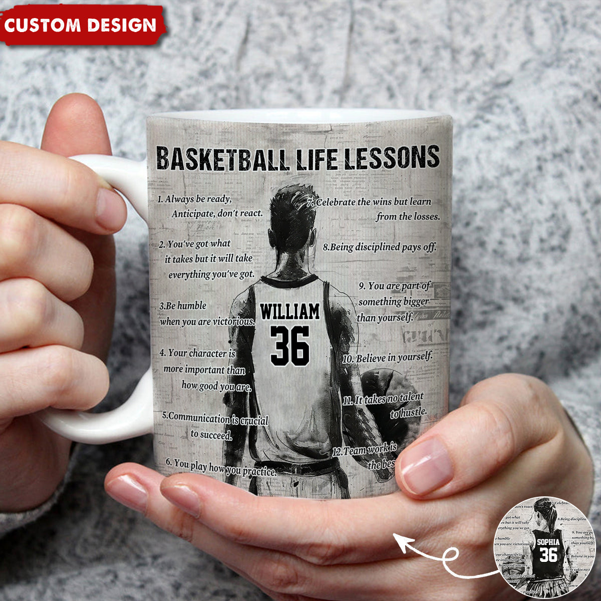 Personalized Basketball Life Lessons Mug - Gift For Basketball Lovers