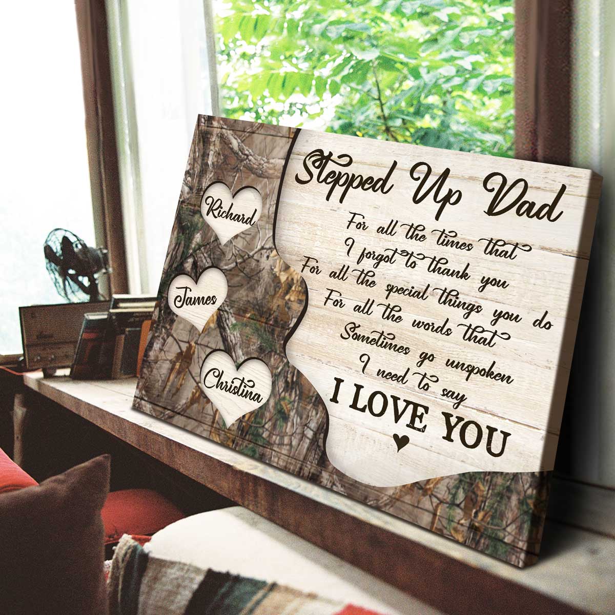 Personalized Thank You Dad Canvas / Poster - Father’s Day Gift with Kids’ Names