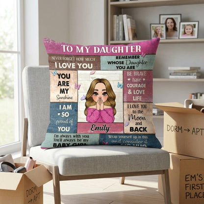 To My Daughter: Big Hug - Personalized Custom Pillow