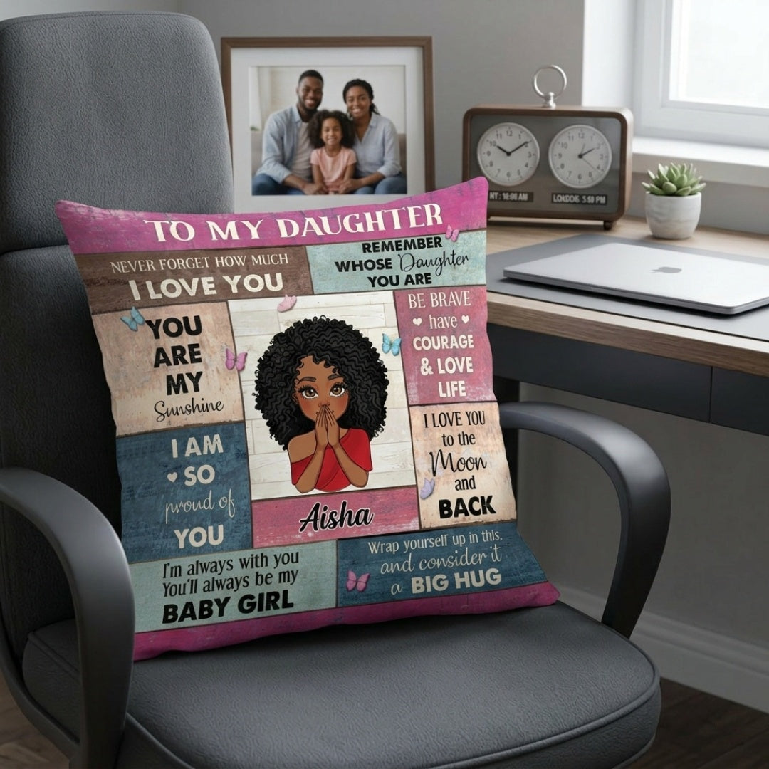 To My Daughter: Big Hug - Personalized Custom Pillow