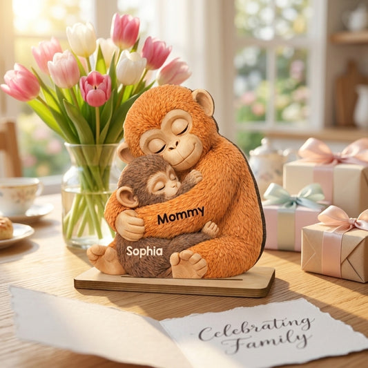 Mother Monkey & Children - Personalized Plaque