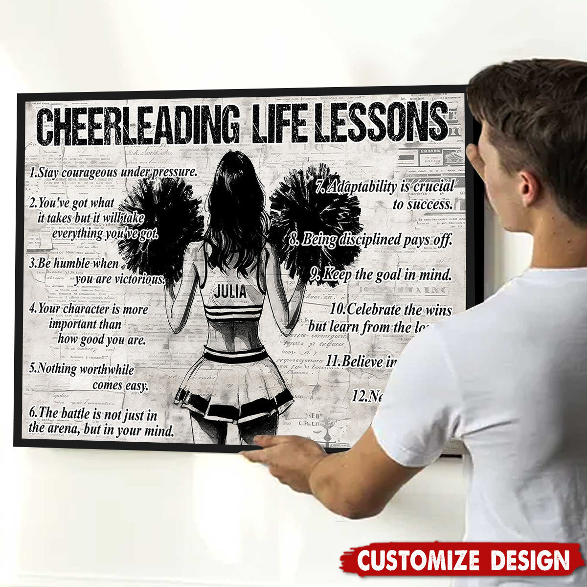 Personalized Cheerleading Girl Poster / Canvas - Gift For Cheerleading Lovers