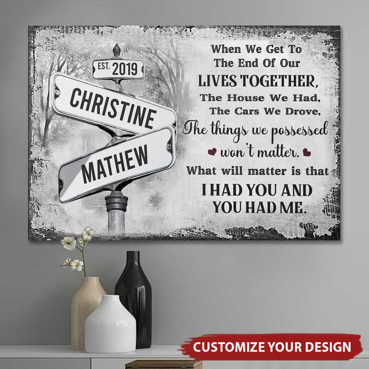 I Had You And You Had Me - - Personalized Custom Poster / Canvas Gift For Couples