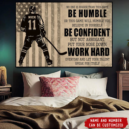 Personalized Hockey Life Lessons Poster / Canvas - Custom Gift For Hockey Lovers