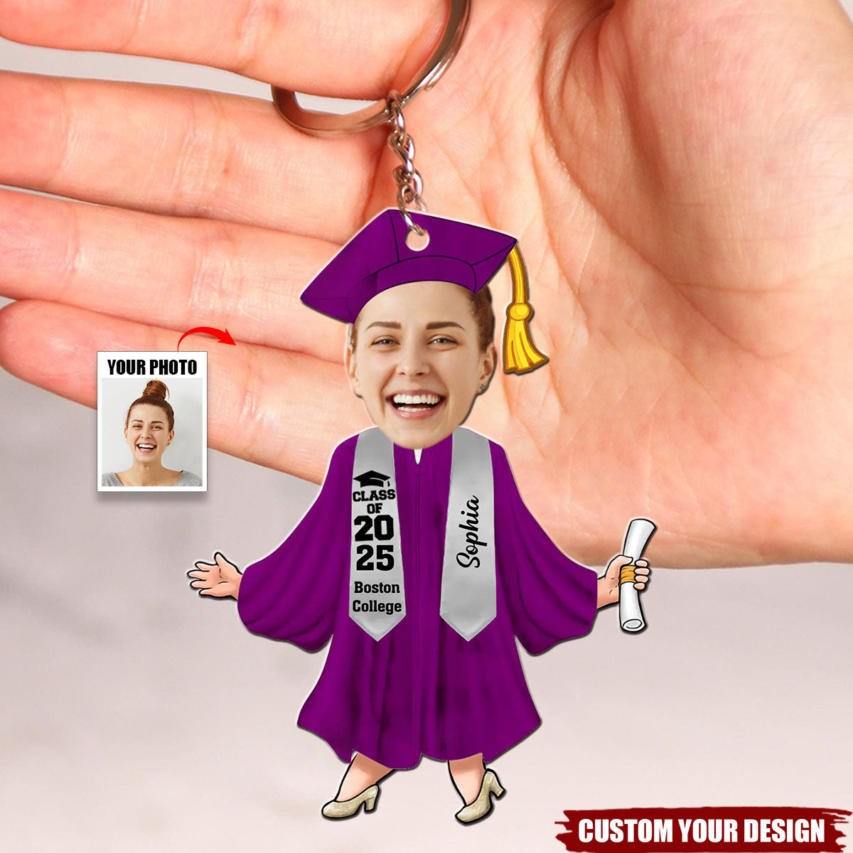 Custom Photo Graduation Gift - Personalized Acrylic Keychain