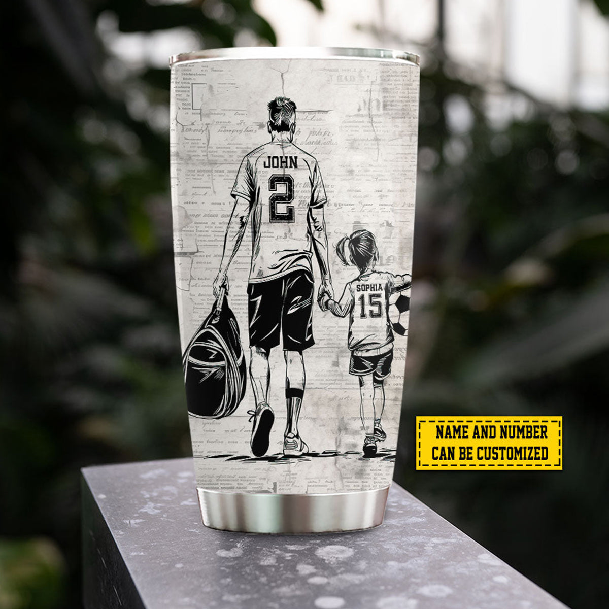 Personalized soccer dad tumbler with custom names and jersey numbers - unique 20oz Father's Day gift image 8