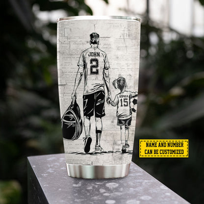 Personalized soccer dad tumbler with custom names and jersey numbers - unique 20oz Father's Day gift image 8