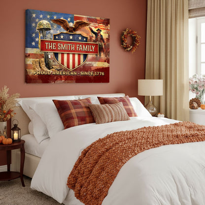 Personalized Family Name Canvas / Poster - Proud American Wall Art