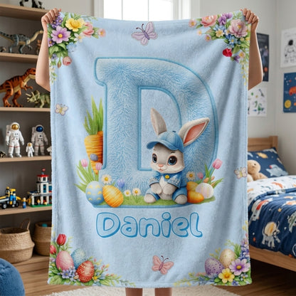 Bunny Alphabet Letters - Personalized Custom Name Blanket