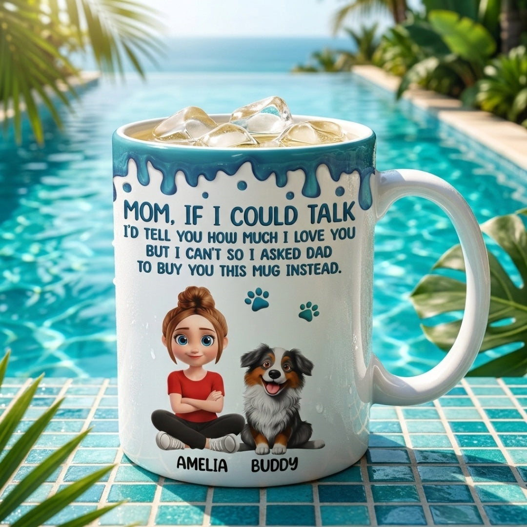 Dog Mom If I Could Talk - Personalized Mug