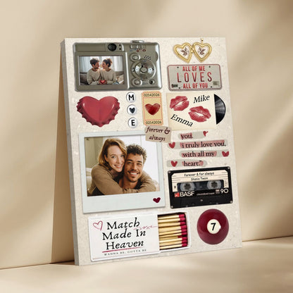 Personalized Custom Couple’s Memory Scrapbook Canvas / Poster - Anniversary & Valentine’s Day Gift