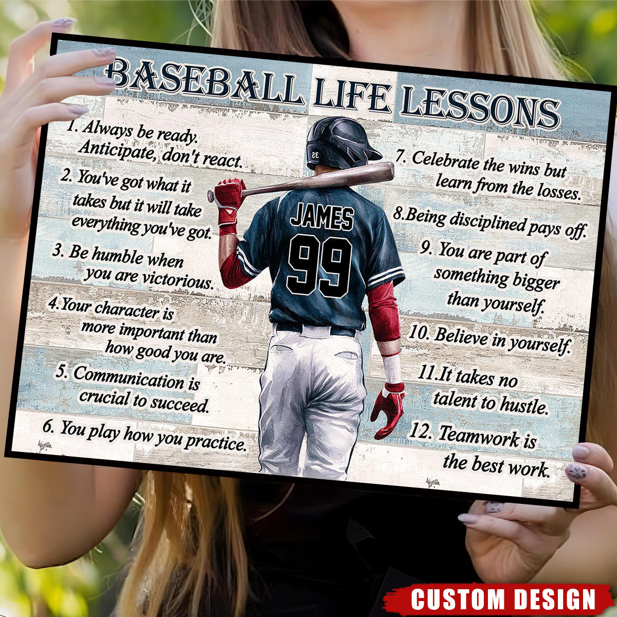Personalized Baseball Life Lessons Poster / Canvas - Custom Gift For Baseball Lover