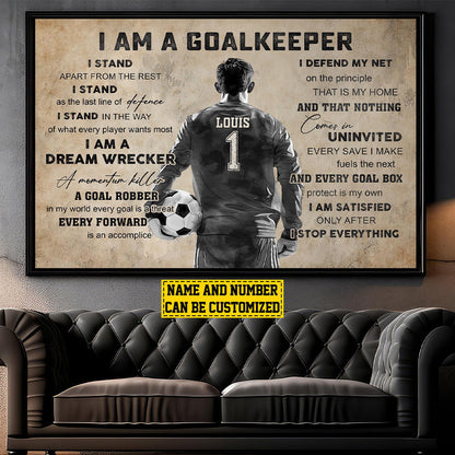 Personalized Soccer Goalkeeper Poster / Canvas - Gift For Soccer Lovers