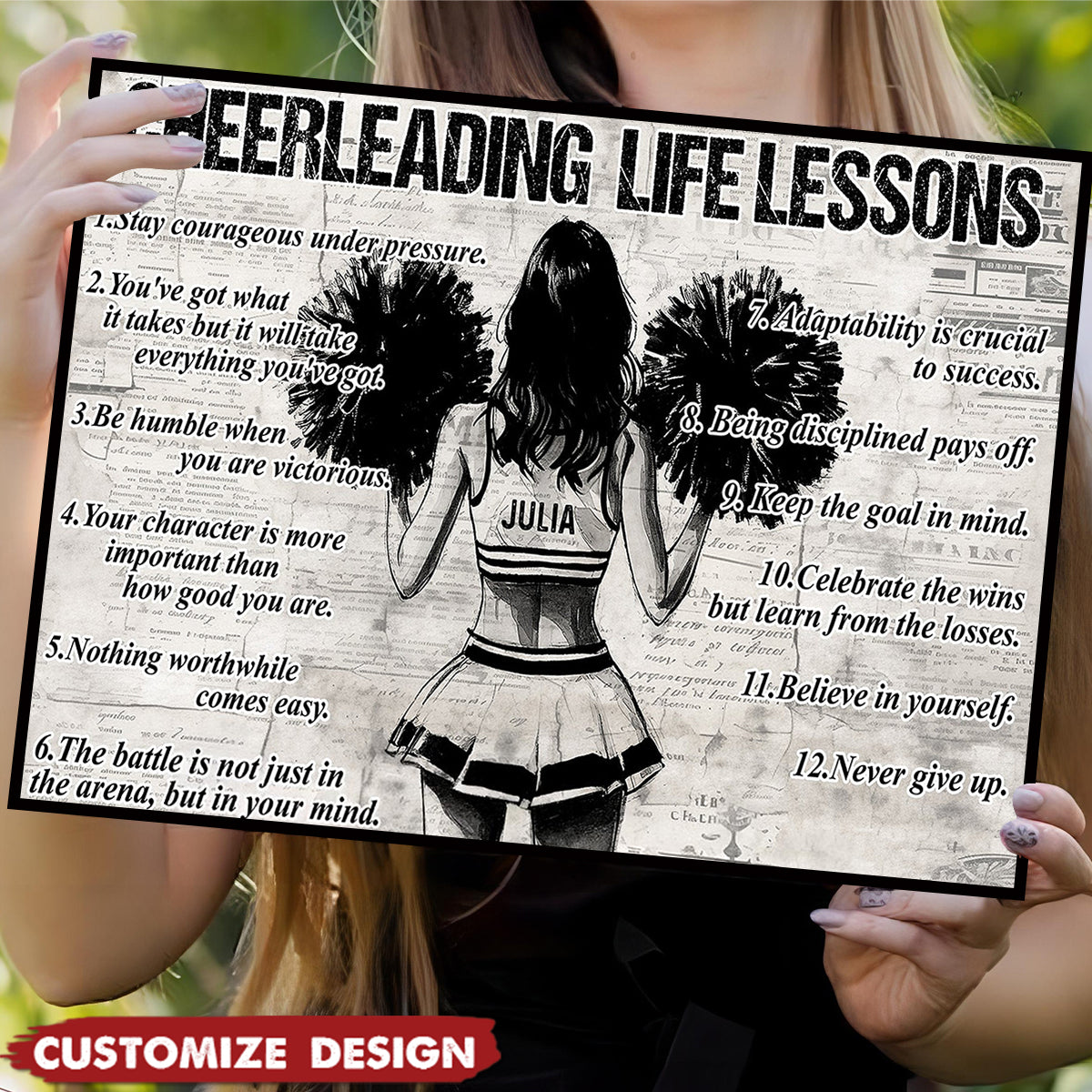 Personalized Cheerleading Girl Poster / Canvas - Gift For Cheerleading Lovers