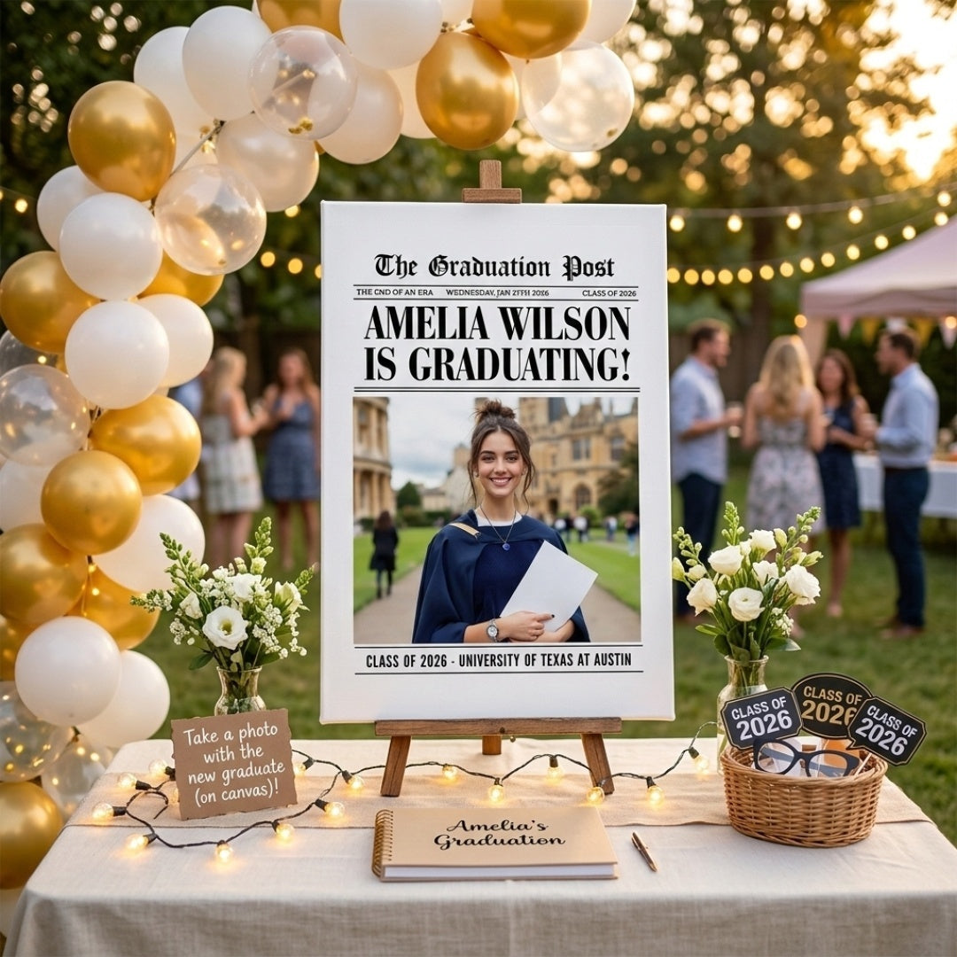 “Class of 2026” Personalized Poster / Canvas - Custom Photo Graduation Gift