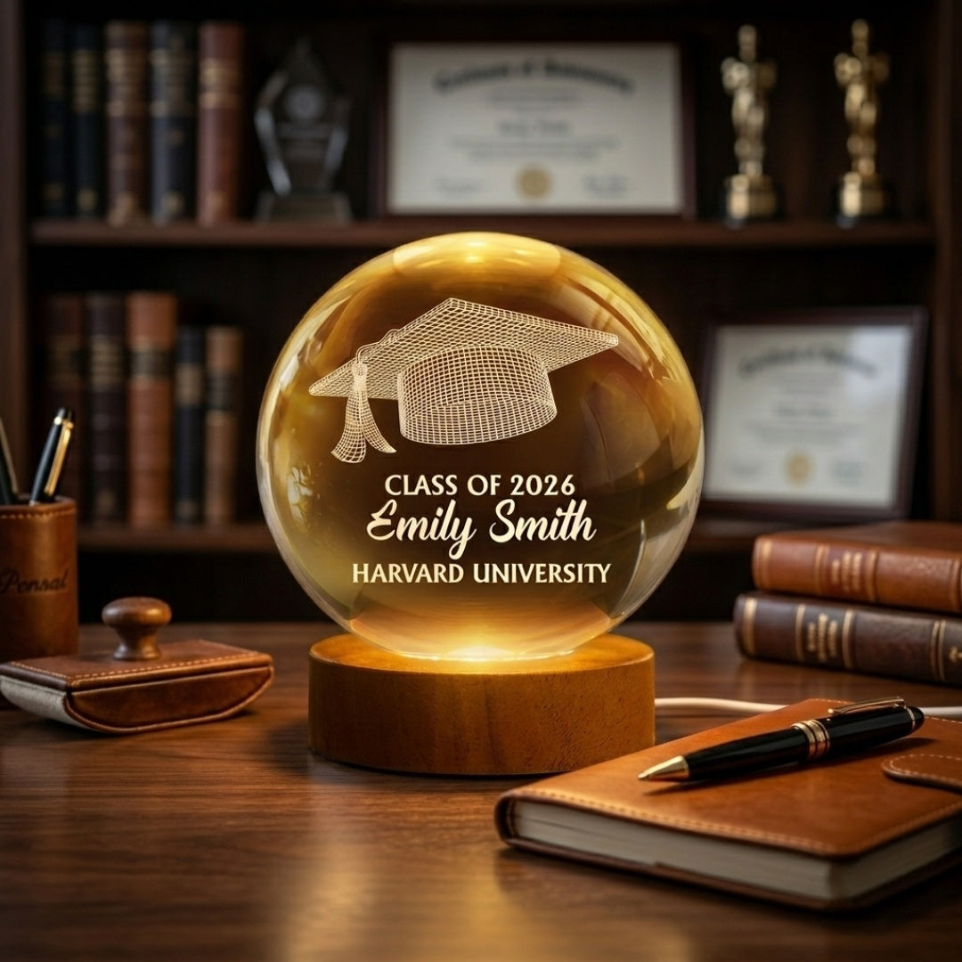 Congratulations Graduate - Personalized Crystal Ball Lamp