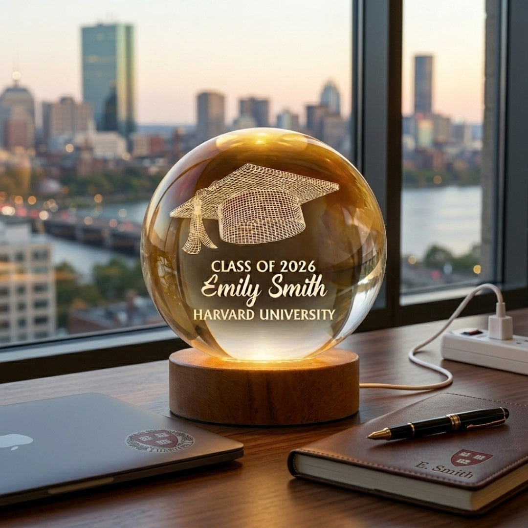 Congratulations Graduate - Personalized Crystal Ball Lamp