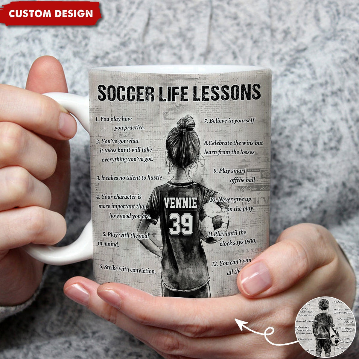 Personalized Soccer Mug For Kids - Custom Gift For Soccer Fans