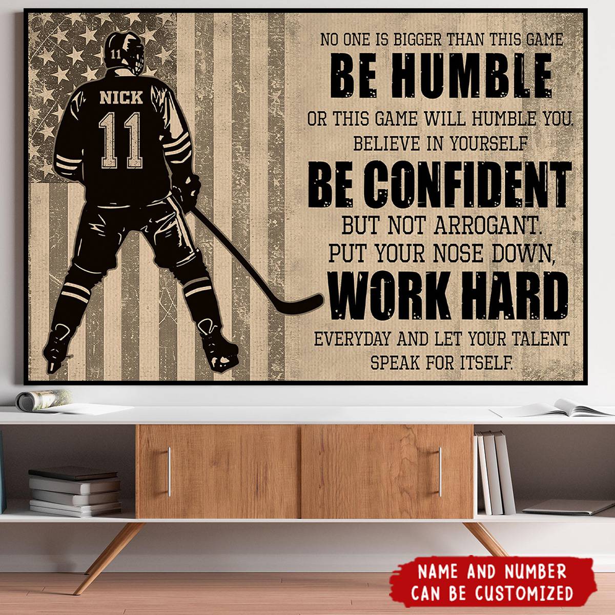 Personalized Hockey Life Lessons Poster / Canvas - Custom Gift For Hockey Lovers