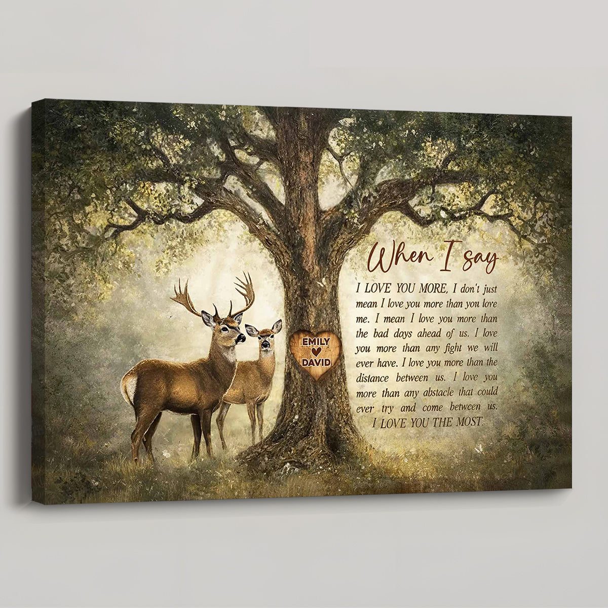 When I Say I Love You More - Personalized Custom Love And Nature Inspired Art Poster / Canvas