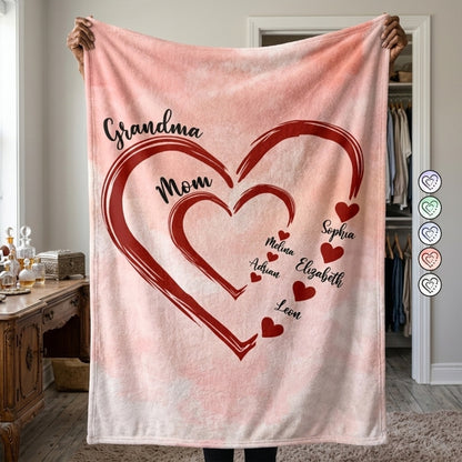 “Sweethearts” Personalized Blanket - Custom Gift for Mom & Grandma