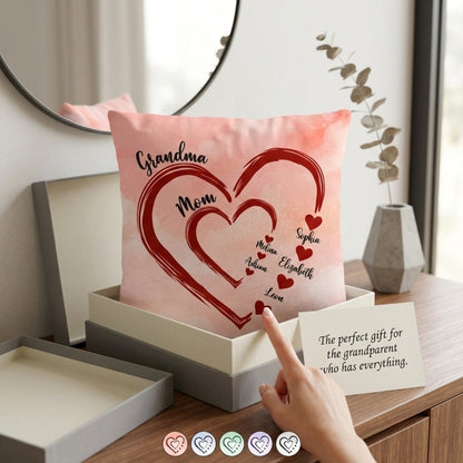 Personalized Sweethearts Pillow - Custom Gift For Mom & Grandma