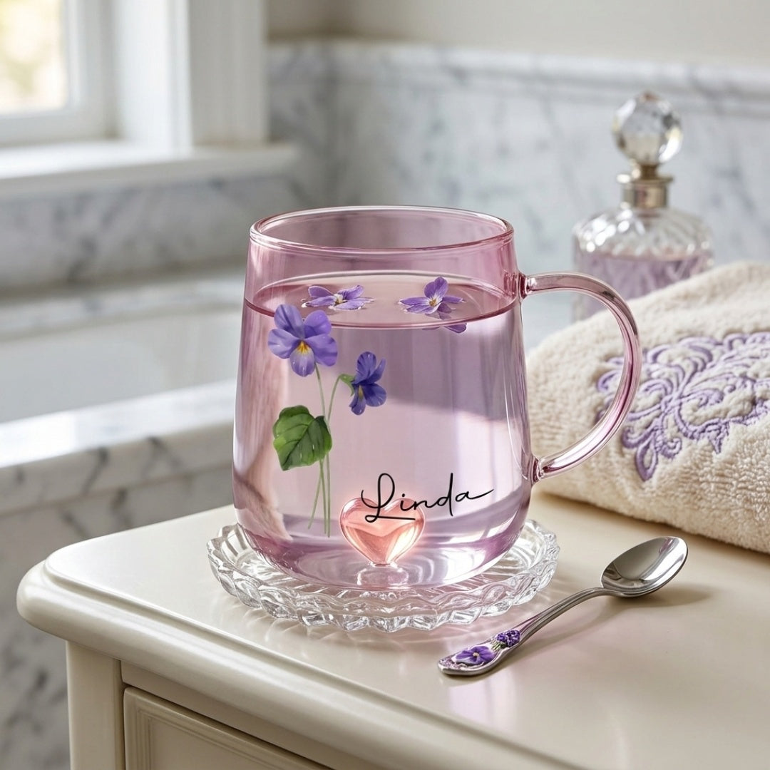 You Are The Most Beautiful Flower - Personalized Custom Pink Gradient Glass Mug