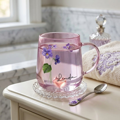 You Are The Most Beautiful Flower - Personalized Custom Pink Gradient Glass Mug