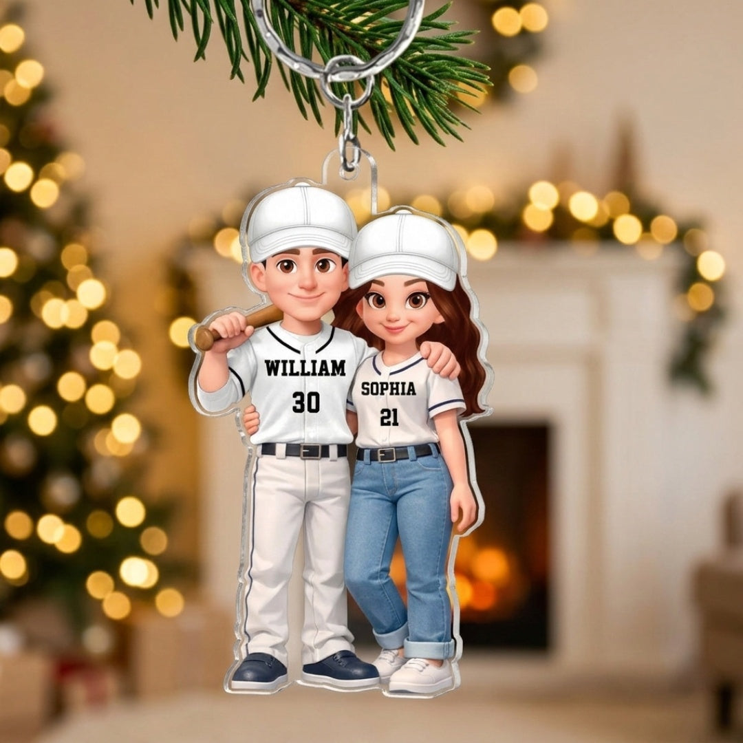 Baseball Couple - “I’ll Always Be Your Biggest Fan” - Personalized Keychain