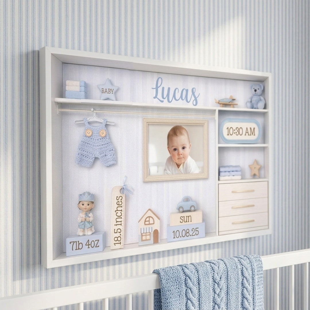 Baby Birth Announcement Photo Canvas / Poster - Personalized Custom Nursery Wall Art