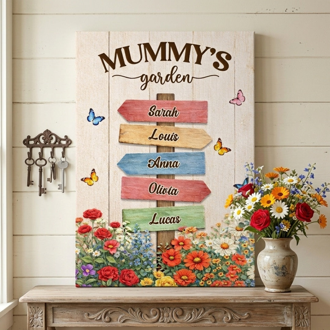 Grandma's Garden - Personalised Custom Names Canvas / Poster