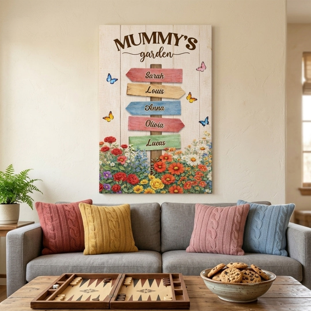 Grandma's Garden - Personalised Custom Names Canvas / Poster