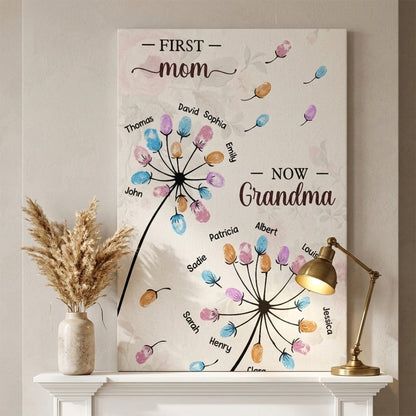 Grandma’s Dandelion Flower Poster / Canvas - Personalized Custom Gift from Grandkids